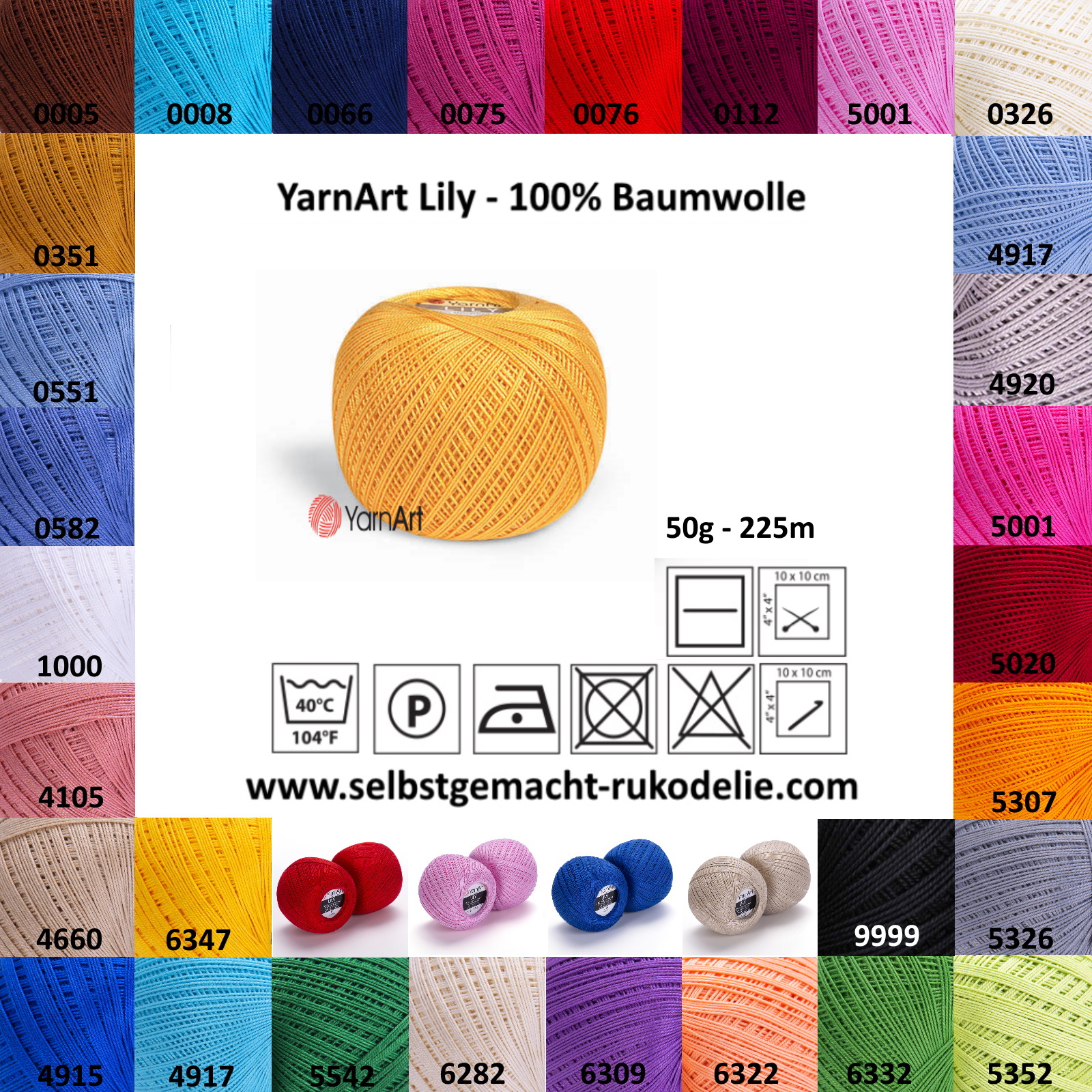 YarnArt Lily - Farbkarte und Eigenschaften